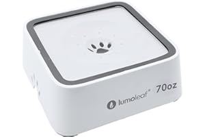 LumoLeaf Gamelle d'eau pour chien de 1,984,5 g, sans déversement, grande capacité, distributeur d'eau lente antidérapant avec filtre de rechange, bol d'eau de voyage pour chiens, chats et animaux de