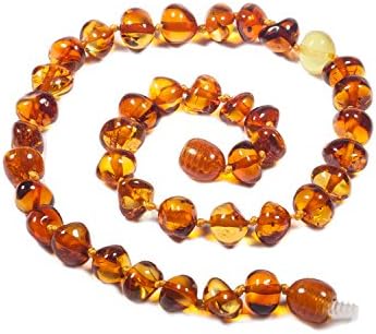 Amber Necklace 32-34 cm with Free Baltic Amber Pendant ✸ End of Line Clearance - Up to 30% OFF RRP ✸ 100% Genuine Premium Baltic Amber Beads