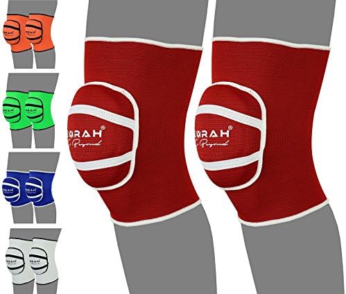 EMRAH Knee Pads with Heavy Duty Foam Padding and Comfortable Gel Cushion Cap Protector- X (Large, Red)
