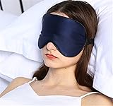 Cinoyoni Large 100% Mulberry silk sleep mask & blindfold, super-smooth eye mask