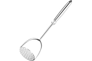 LIFHAP Kartoffelstampfer,Kartoffel stampfer Edelstahl mit Langem Griff,Einteiliges Potato Masher für Kartoffelpüree,Obst und Gemüse,Spülmaschinengeeignet