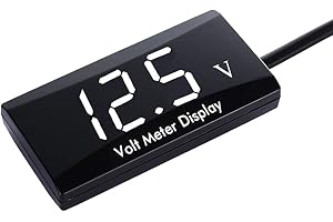 Thlevel 12V samochodowy woltomierz cyfrowy, wodoodporny, DC 12V wyświetlacz LED, woltomierz do samochodu, motocykla, woltomierz, miernik napięcia (biały LED)