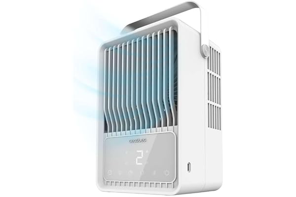 Cecotec Climatiseur Portatif EnergySilence 500 DeskChill Smart, Capacité de 500 ml, Contrôle Tactile, 3 Vitesses, Minuterie jusqu'à 8h et AutoOff, Éclairage LED