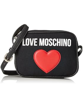 Love Moschino Damen Leinwand-Logo-Clutch-Tasche Schwarz