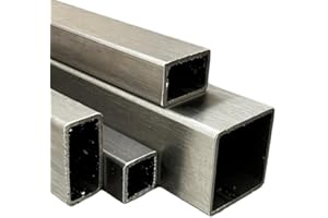 Vierkantrohr 25 x 25 x 2,0 mm, Länge 1000 mm Edelstahl V2A 1.4301 VA A2 Rohr Quadratrohr Rechteckrohr geschliffen 1 Stück