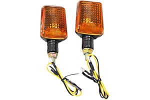 Riloer 2pcs 12V Universel Halogène Moto Clignotants, Étanche Haute Luminosité Avertissement Signaux Indicateurs Lampes, Éclairage Jaune