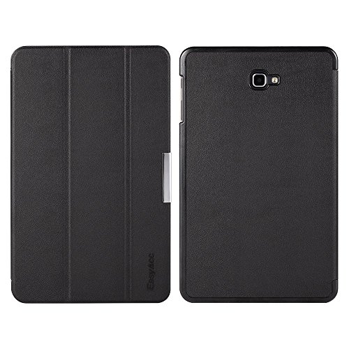 EasyAcc Samsung Galaxy Tab A (2016) 10.1 Hülle, EasyAcc Samsung Galaxy Tab A 10.1 T580N/ T585N Case Schutzhülle Hochwertiges PU Leder Etui – mit Automatischem Schlaf Funktion und Standfunktion (Schwarz Dunkles, Kunstleder, Ultra Dünn) - 8