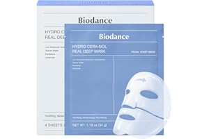 BIODANCE Hydro Cera-nol Real Deep Face Mask 4 Pcs | Hydrogel Overnight Mask | Soothing, Moisturising and Nutritious Care