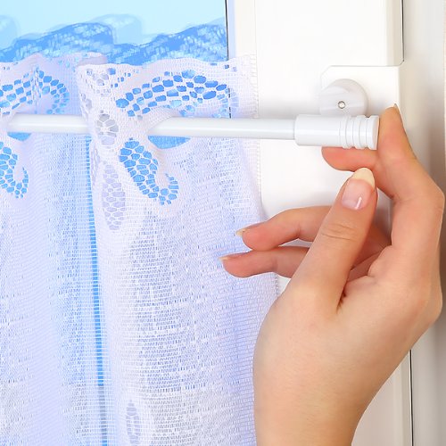 Gardinenstange „Basic“ Fix-Klick 75-110cm ausziehbar Weiß Klemmstange Spannfix Universal - 5