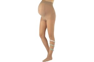 CALZITALY Macierzyństwo Kobiety Calzitaly Rajstopy ciążowe ze średnią kompresją | Przezroczyste rajstopy ciążowe | czarne, skóra | S, M, L, XL, 20 DEN | wyprodukowano we Włoszech