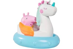 Toomies Tomy Peppa Pig Peppa's Unicorn Bath Float, Baby Bath Toys, Kids Bath Toys for Water Play, Fun Bath Accessories for Babies & Toddlers, Suitable for 18 Months, 2, 3 & 4 Year Olds, White