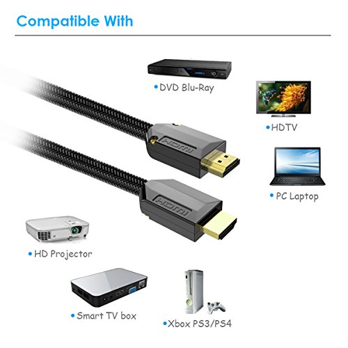 Honstek HD04 Hochgeschwindigkeits-HDMI-Kabel 2.0 für Xbox One / 360, PS3 / PS4, DVD Blu-ray-Player, HD-TV / Projektor, Feuerwehr / Apple / Smart TV Box, Desktops, Laptops, PC, Computer, A / V-Receiver und anderen HDMI-fähigen Geräte (4.6m) - 8