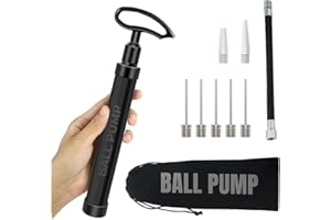 Active 100 Pompe à Ballon Portable avec Aiguille – Pompe Manuelle avec buse et Tuyau d'extension, pour Football, Basket-Ball, Volley-Ball, Tube en Alliage d'aluminium Durable, Design Ergonomique