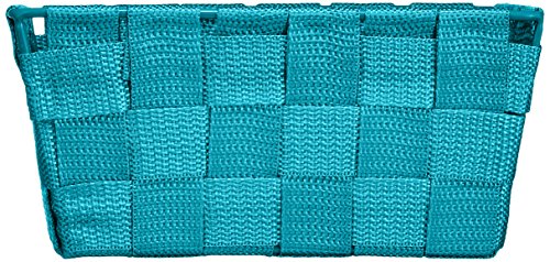 WENKO 20355100 Aufbewahrungskorb Adria Mini Petrol – Badkorb, rechteckig, Kunststoff-Geflecht, Polypropylen, 19 x 9 x 14 cm - 2