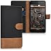 Produktbild kwmobile Hülle für Lenovo P2 - Wallet Case Handy Schutzhülle Kunstleder - Handycover Klapphülle mit Kartenfach und Ständer Schwarz Braun