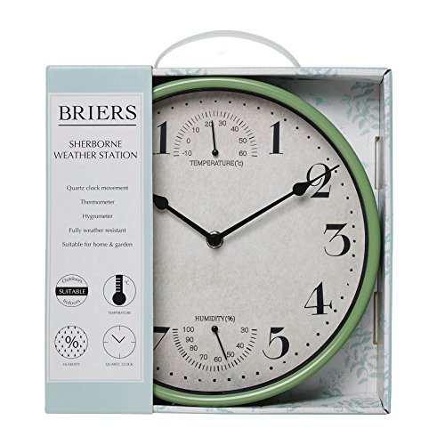 Preisvergleich Produktbild Briers Sherborne Uhr, grün 25 x 25 x 4,5 cm