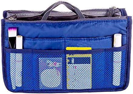 Portable Waterproof 13 Pockets bag in bag Multifunction Cosmetic Handle Pouch Bag Travel Organizer Storage Package(Blue)