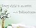ULATREE Wall Stickers European Children's Room "Every Child Is An Artist"