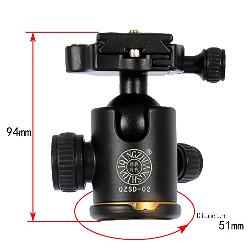 Andoer Rótula Ball head de Metal 360 Grados Giratoria Panorámica con 1/4 Plato de Liberación Rápida y Nivel de Burbuja para Trípode Monopie Deslizador Cámara Réflex Digital Videocámara