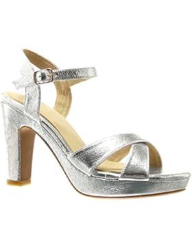 Angkorly - damen Schuhe Sandalen Pumpe - Plateauschuhe - Sexy - String Tanga - Schleife Blockabsatz high heel...