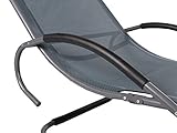 Meerweh Aluminium Schwingliege Deluxe XXL Swingliege Gartenliege Sonnenliege, Anthrazit, 160 x 75 x 85 cm - 3