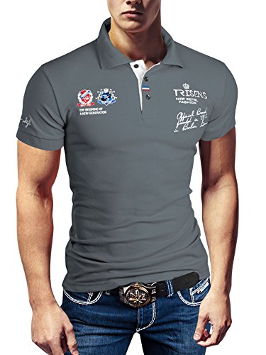 Polo New Poloshirt T-Shirt Shirt Hemd Party Slim Herren Kurzarm Pique Wow, Größe:XL, Farbe:Grau Polo New Poloshirt T-Shirt Shirt Hemd Party Slim Herren Kurzarm Pique Wow, Größe:XL, Farbe:Grau