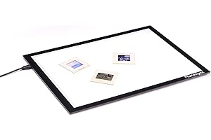 Photomyne Light Pad Backlight Hands-Free Ultra-Thin Ultimate Brightness for Supporting Photo Slides and Film Negative Scanning (Includes USB Adapter) - Black (Small)