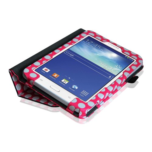 [Eckenschutz] Fintie Samsung Galaxy Tab 3 7.0 Lite T110 T111 T113 T116 Hülle Case – Slim Fit Folio Bookstyle Kunstleder Schutzhülle Cover Tasche mit Ständerfunktion für Tab 3 Lite 7.0 Zoll Tablet, Punktmuster - 8