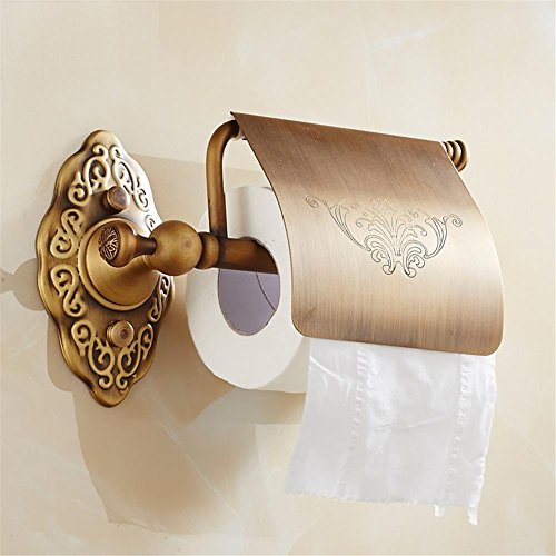 Preisvergleich Produktbild Muzyo Antique Brass Finish Solid Messing Toilettenpapier Halter Bad Toilettenpapierhalter