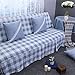 Produktbild DW&HX Karierte sofabezug,1,2,3,4 sitze Perfekt für Kinder und Haustiere Anti-rutsch Einfachen und modernen Sofa Protector-blau 190x380cm(75x150inch)
