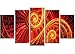 Produktbild Art-design Designart MT3002 Digitales Wandbild aus Metall, Motiv Sun Dance (Sonnentanz), 48 x 28 cm, 4 Teile 60x32-5 Panels Diamond Shape