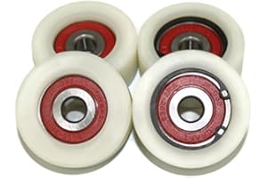 LASANA SMART MACHINES (50-20-10) Pack of 4 x 50 mm Diameter Machined Nylon Wheels - UK Based Inventory - (20mm wide-10mm bearing)