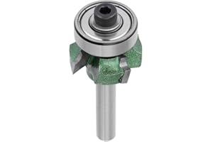 ZUNATE R1 / R2 / R3 Fresa para trabajar la madera 4 dientes Recorte Cortador Edge Trimmer Router Bit Tungsten Steel para recortar después del borde de la banda(1/4 * R2)