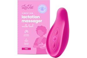 LaVie Lactation Massager, Waterproof, Breastfeeding Support for Clogged Ducts, Mastitis, Improve Milk Flow, Engorgement, Medical Grade (Rose)