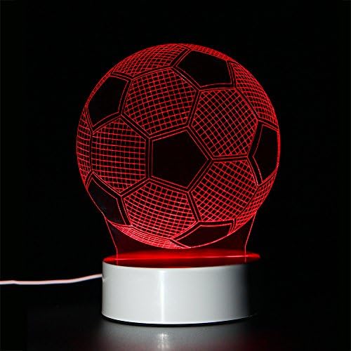 ToyUK 3D Optical Illusion Night Light 3D Lamp 7 Colors-Changing Desk Lamp LED Table Light Amazing Optical Illusion Lighting with Intelligent Remote Control (Football Soccer)
