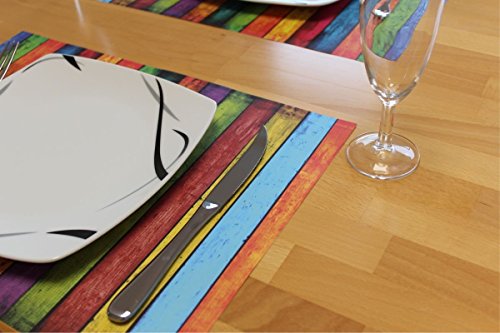 Papier „Tischset – Bunt Shabby Chic“ DIN A3 (420x297mm) 100er Pck. – Platzdeckchen Platzmatte – Ideal für Esstische als Unterlage für Teller, Besteck, Gläser - 5