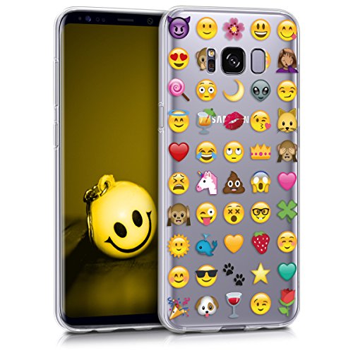 kwmobile Hülle für Samsung Galaxy S8 - TPU Silikon Backcover Case Handy Schutzhülle - Cover klar Emoji Design Mehrfarbig Transparent