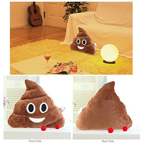 BESTOMZ Rundes Kackhaufen Emoji Plüsch Kissen Spielzeug, 35 x 35 x 10 cm (Kackhaufen Emoticon) - 6