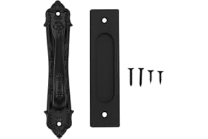 DUOKON Scheunentorgriff, Doppelseitige Schiebetür Zieht-Griff aus Aluminiumlegierung, Schwarz Schiebetür Handgriff, für Türen, Balkone, Scheunen, Bücherregale, Kleiderschränke, Mehr