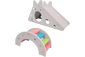 QFEHTHSK Casa con Tobogán y Puente de Arco Colorido, Juguete Creativo de Actividad para Hámster, Artículos y Accesorios para Mascotas