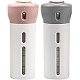 MAKINGTEC Travel Dispenser Bottle, 4 in 1 Travel Bottles for Shampoo Lotion Gel Set, Leak-proof Travel Containers Bottles for Toiletries Body Wash Liquid Cream(pink+gray)