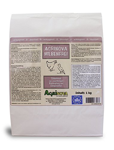 AGRINOVA Milbenfrei 1 kg Hochreine amorphe Kieselgur gegen alle Arten von Vogelmilben EU-Biozid-konform
