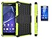 Produktbild Sony Xperia Z3(2014) Hülle mit Panzerglas,TPU+PC Ultra Slim Silikon Tough Rugged Dual-Layer Hardcase with Built-in Kickstand Thin Stand Case,Wasserdicht Shockproof Anti Slip Stoßfest Protection Tasche Schutzhüllen für Sony Xperia Z3(2014) 5.2Zoll-[grün]+Panzerglas/Schutzfolie/Displayschutzfolie