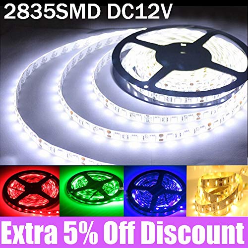 SUNXK Led bande 2835 SMD CC 12V 60Led / M 5M 4M 3M 2M 1M imperméable à l'eau lampe de bande flexible bande tira Led fita led rgb pc ambilight tri SUNXK (Color : Warm White-3M Non Waterproof)