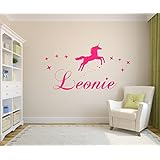 Wandtattoo Wandschnörkel® W118 Wandaufkleber personalisiert Wunschnamen mit Einhorn und Sterne Jungen. Mädchen Kinderzimmer