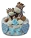 Sibling New Baby Brother / Big Brother One Tier Blue Giraffe Nappy Cake Baby Gift with FREE UK Delivery