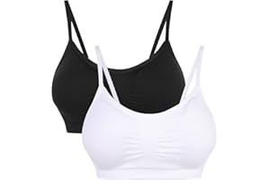 Vertvie Femme Soutien-Gorge de Sport Dentelle sans Armature Sexy Brassière Rembourré Push Up Lingerie Lace Bra Tank Top Bustier Confortable