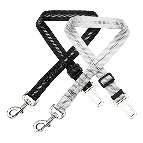 Preisvergleich Produktbild Hunde Sicherheits Gurt fürs Auto , IWILCS Verstellbarer Ruckdämpfer Sicherheit Auto Sicherheitsgurt für Hunde mit elastischer , Nylon 55 bis 75 cm Einstellbar [2 Stück]