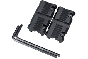 DRAXX Sports Convertisseur Rail Airsoft 11mm / 20 mm Support Lunette de tir Picatinny, Adaptateur Rail Picatinny Weaver 2 pièces - Profil extrêmement Bas.Airsoft Sniper