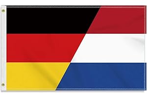 PETITE PINE Große 90×150 CM Deutschland Niederlande Flagge, großes 150D Deutsch Niederländer Freundschafts banner,Strapazierfähige Deutschlandfahne Doube-Seitendruck Dekor Messingösen large Netherlands